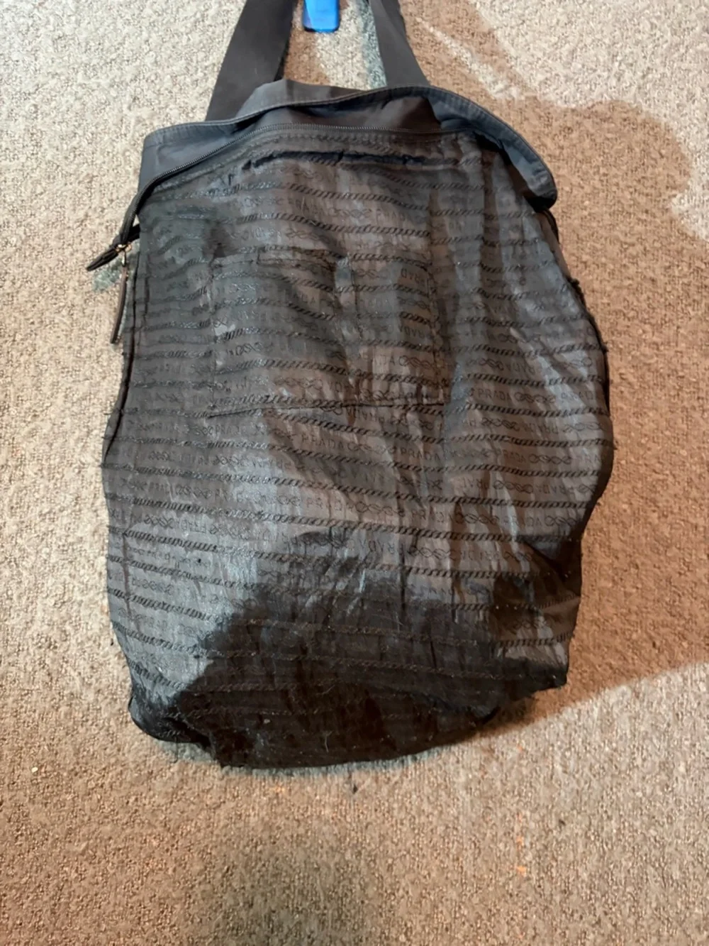 Prada Black Messenger Bag with Silver Buckle